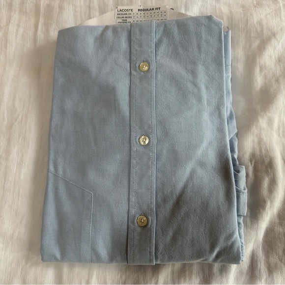 Lacoste Men’s Button-Down Shirt in Baby Blue - Picture 2 of 2